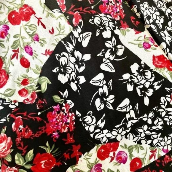 Vintage 90s Floral Rose Ruffle Flutter Cottagecore Chiffon Dress - Picture 7 of 10